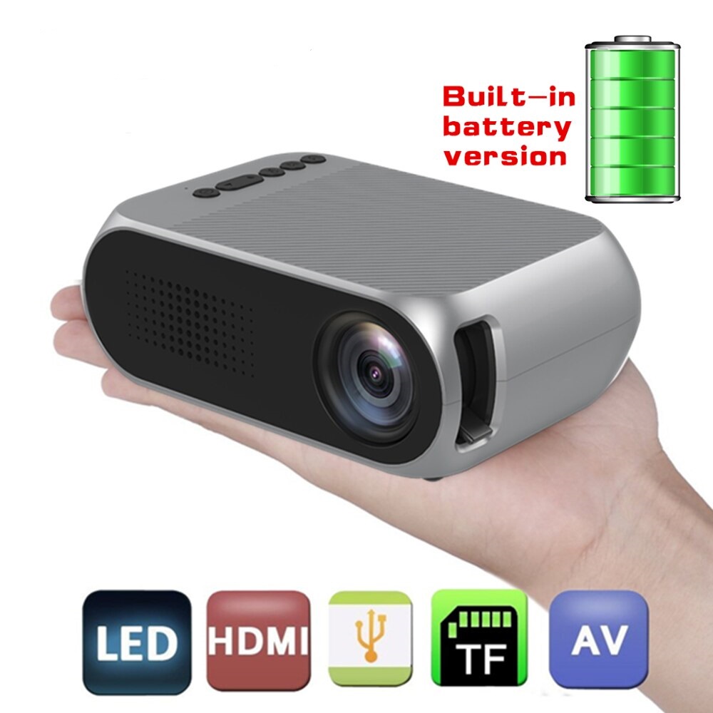 AKN88 - YG320 Rechargeable Portable Mini Projector 1300 mAH 600 Lumens 1080P