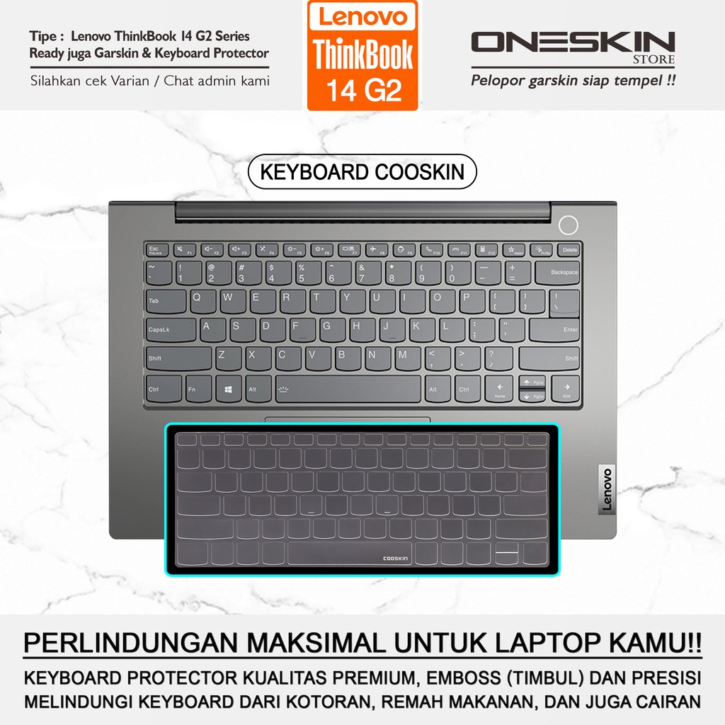 Garskin Laptop Keyboard Screen Protector  Lenovo ThinkBook 14 14s G2 ARE ITL Gen 2 ambar Full Body Tpu Silikon Bening Glossy Doff