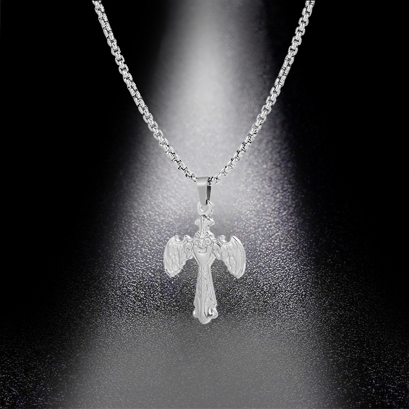 Trendy Hip-Hop bingkai gaya Gothic liontin Eropa dan Amerika gaya hipster pria kalung Street fashion
