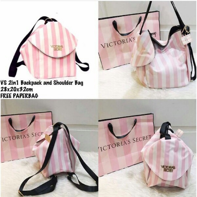 Vs 2in1 backpack and shoulder bag FREE paperbag 200rb