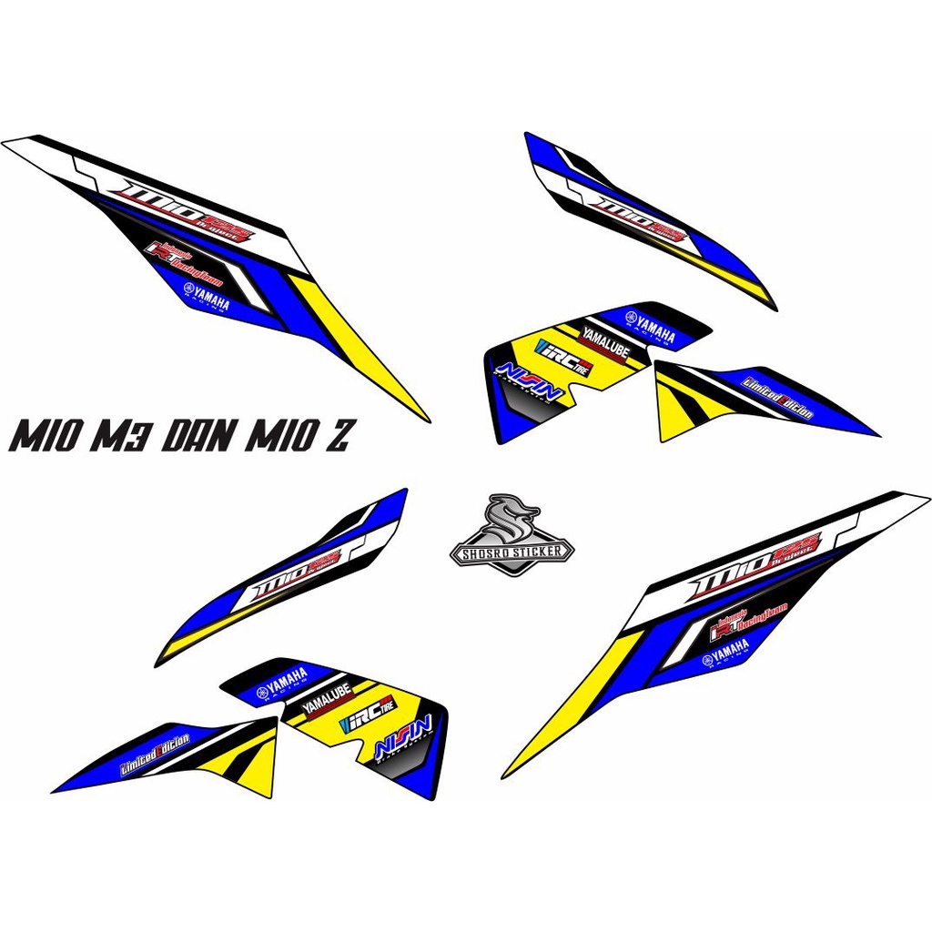 VARIASI MOTOR YAMAHA MIO M3 MIO Z STRIPING/STIKER KUNING BIRU VARIASI RACING