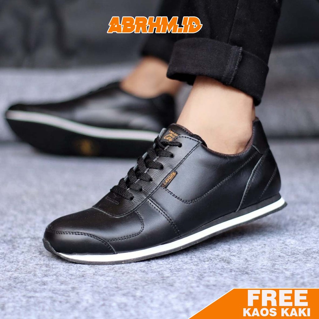 ABRHM X MORLY Sepatu Casual Sneakers Pria Sepatu Pria Casual Sneaker Kulit Asli Ori Cowo/Cowok Keren Sepatu Kasual Kerja Kuliah Gaya Santai Keren Kekinian Original Murah Terlaris