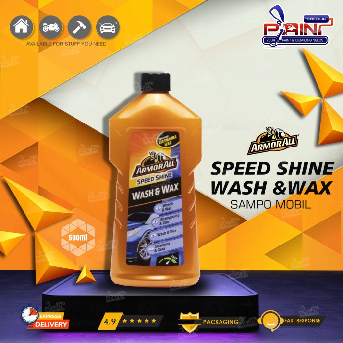 Armor All Speed Shine Wash &amp; Wax 500 mL Sampo Cuci Mobil Motor Sepeda