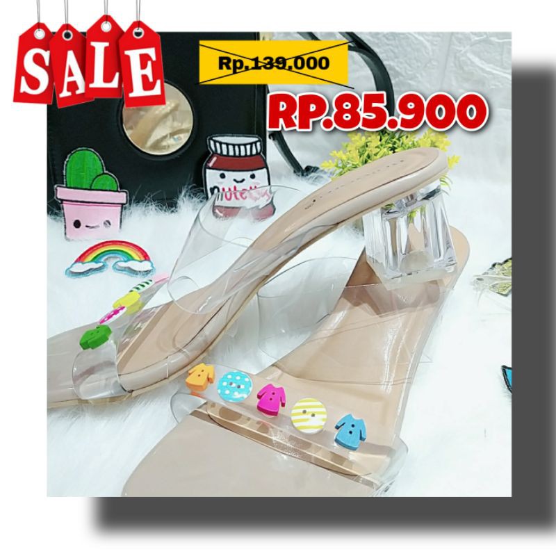 Sepatu Heel kaca/Sepatu wanita murah/hak tahu transparan