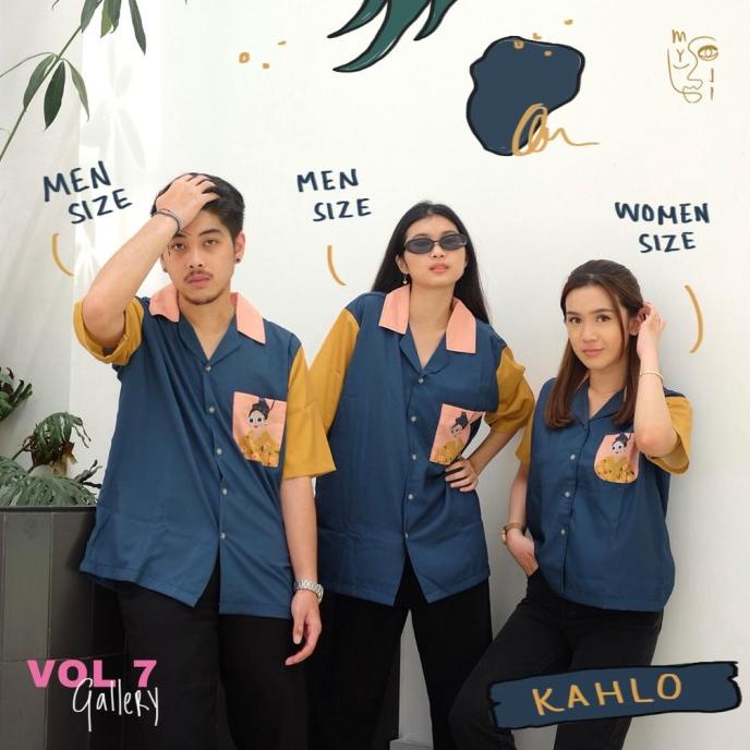 MYJI - KEMEJA MOTIF FULLPRINT VINTAGE PRIA WANITA - KAHLO SHIRT DFGD65465