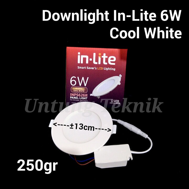 In-Lite 6 watt Lampu LED Downlight Bulat IB Cool White