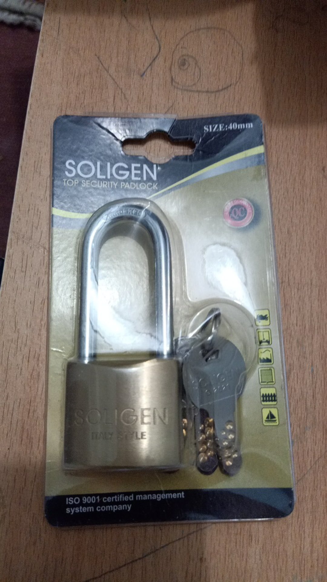 Gembok Pagar/rumah Leher Panjang Soligen Kuningan Asli 40 Mm 40mm