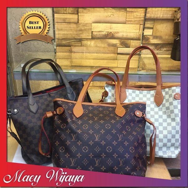 (B) BEST SELLER TAS FASHION CEWEK TAS RANSEL SELEMPANG WANITA LV Never Full