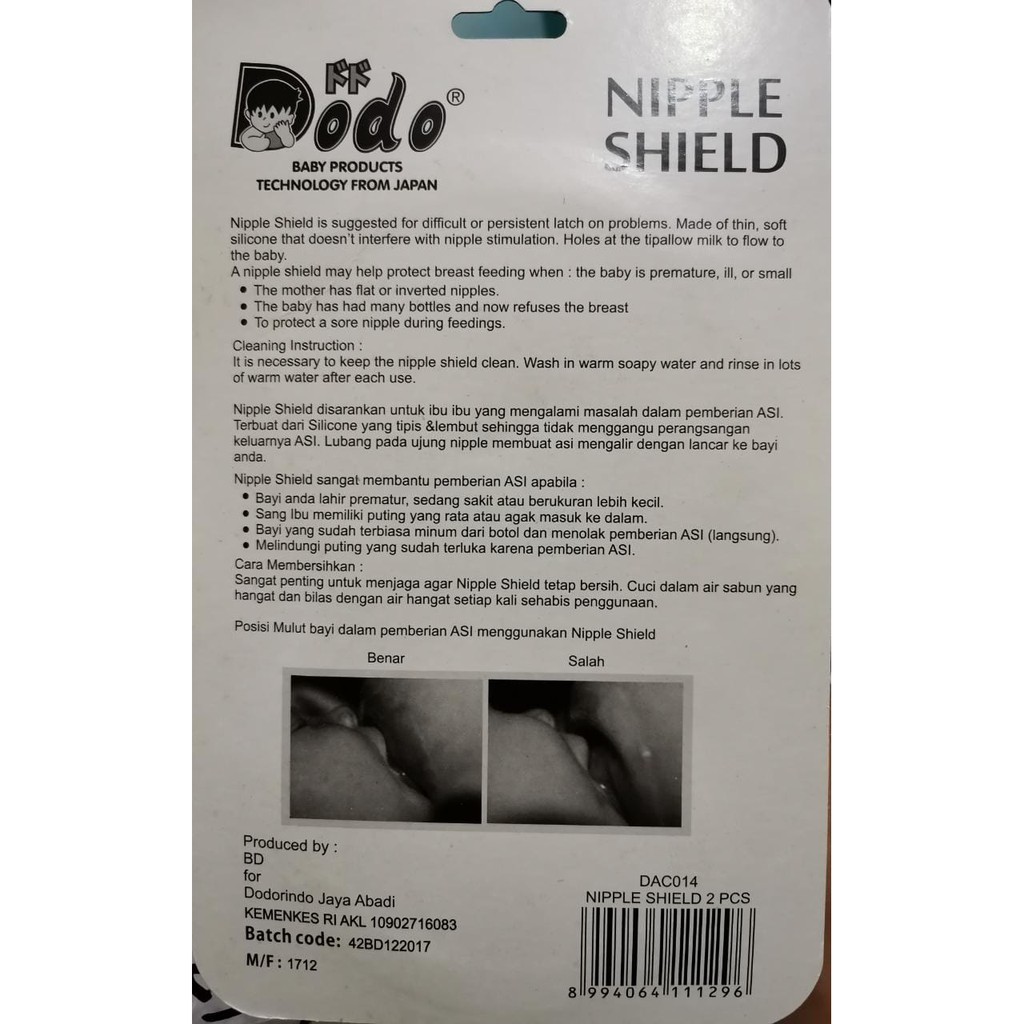 Reliable / Dodo Murah Nipple Shield Sambungan Penyambung ASI Pelindung Puting