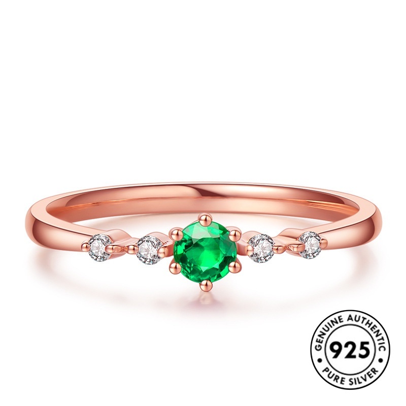 Cincin Bahan S925 Silver Warna Rose Gold Untuk Wanita