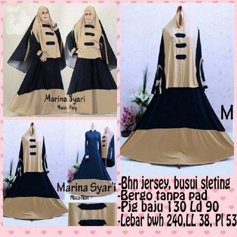Grosir Gamis Syari Marina Mocca Navy (pusat,konveksi,produsen) - Eksklusif