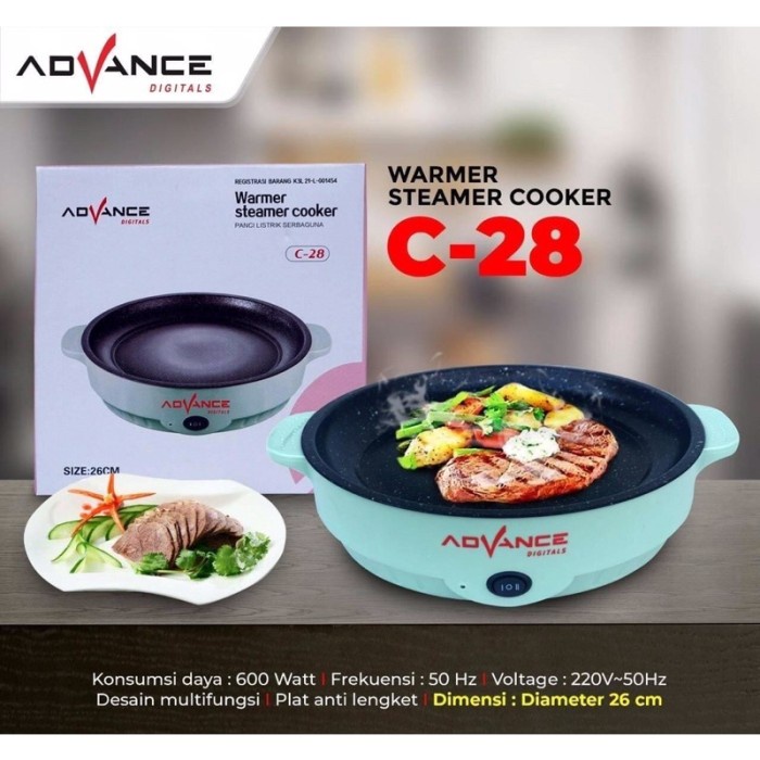 Advance Panci Listrik Serbaguna C-28 Steamer Cooker Warmer C28