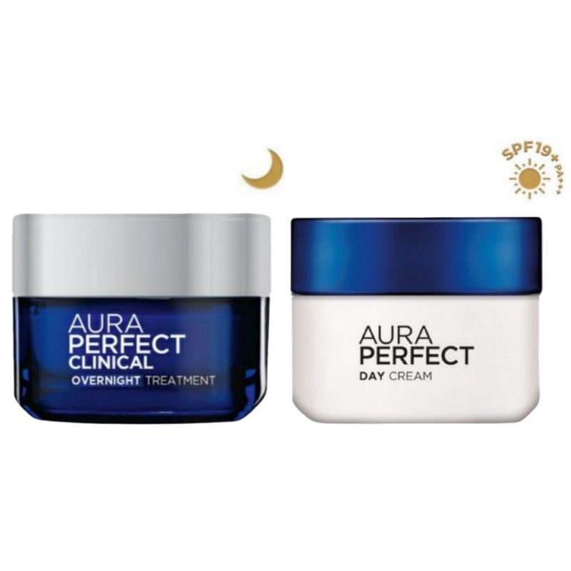 LOREAL Aura Perfect Day Cream SPF 17 PA++ Fights Dark Sport + Evens Tone &amp; Overnight Treatment 50ml