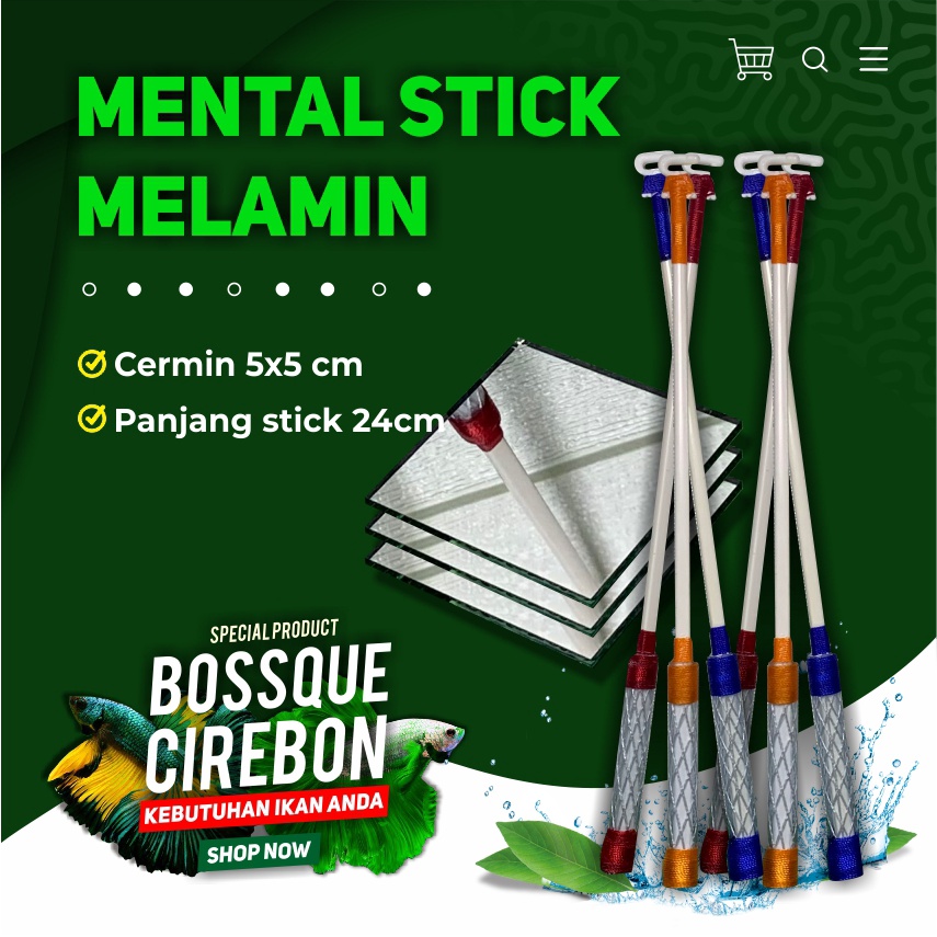 Stick Kaca Cermin Melamin Variasi Handle Jantur Mental Stick Ikan Chana Ikan Cupang Ngedok