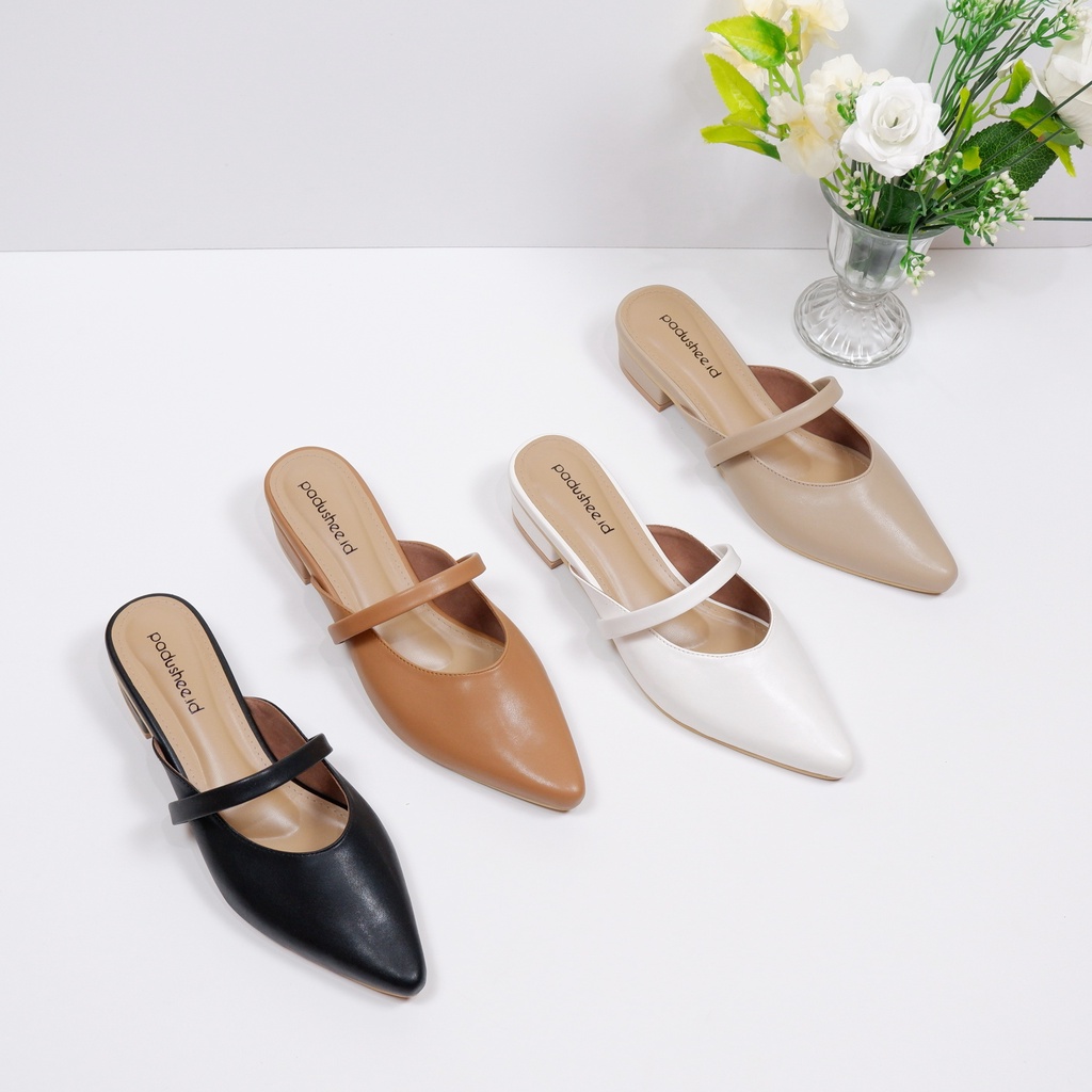 Padushee.id - sepatu wanita || NADIA || heels 3 cm / mules wanita