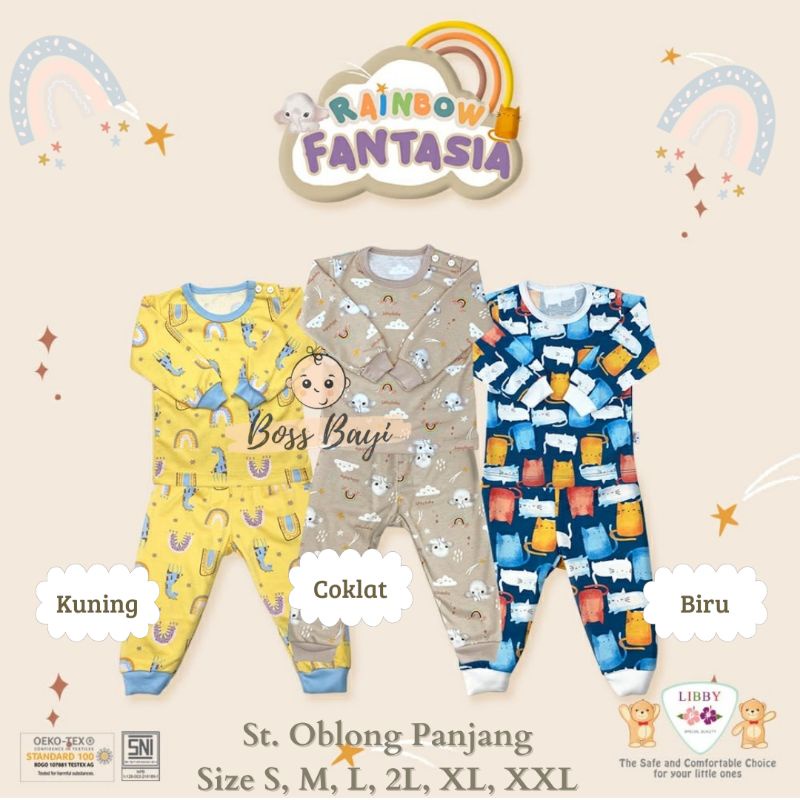LIBBY- BASIC WEAR Setelan Oblong Panjang Kancing Pundak Bayi Anak Size S M L 2L XL