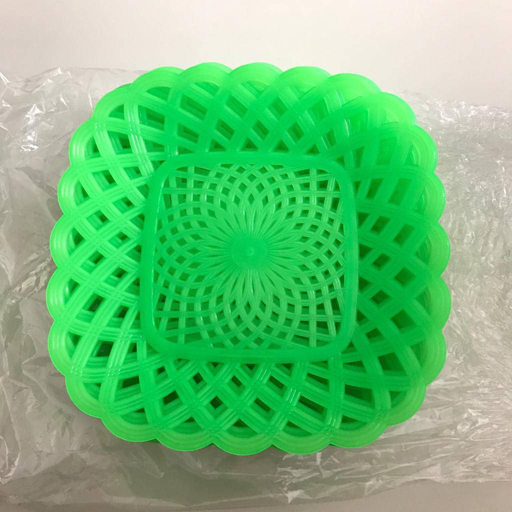 PIRING ROTAN ANYAM SEGI PLASTIK DX - HIJAU