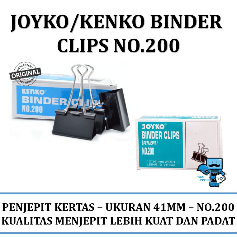 Klip Kertas Binder Clip Joyko / Kenko No 200 | Shopee