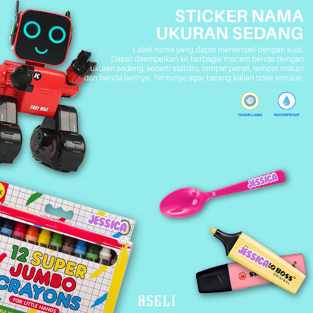 

145pcs STIKER NAMA UNTUK ATK