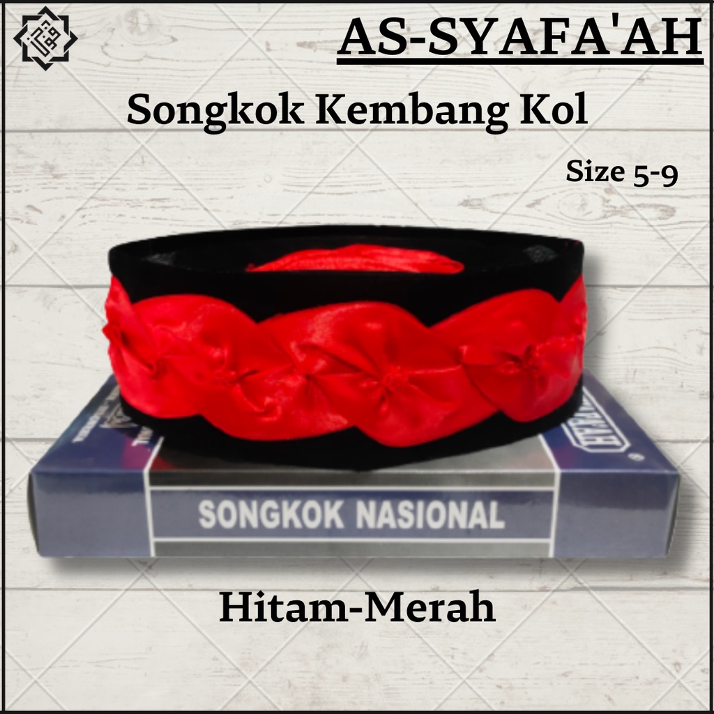Peci Kembang Kol Songkok Kembang Kol Peci Betawi Hitam Merah
