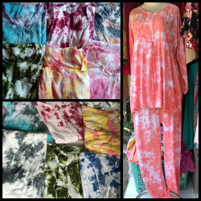 setelan Tie Dye Serut Hijab Busui Friendly PernikBali