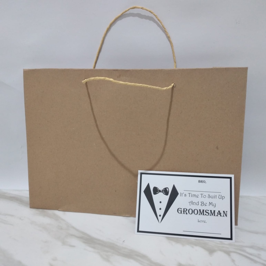 

(Ready Stock) Paperbag Large Kraft With Card Groomsman 1