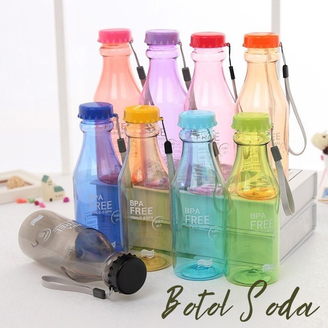 Mikusoo My Bottle Soda Botol Minum BPA Free 500 ML Bening Warna Colorful Trendy Anti Tumpah