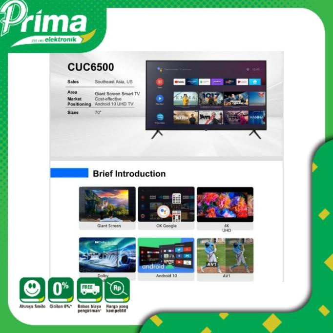 Coocaa 70CUC6500 Android 10 Smart TV 4K UHD LED TV 70 Inch 70CUC6500