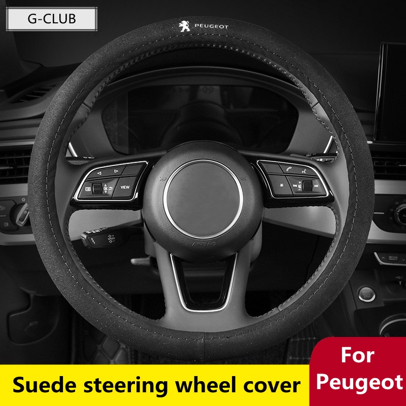 G-club cover Stir Mobil Bentuk D Bahan Suede Anti slip Untuk Peugeot 208 301 308