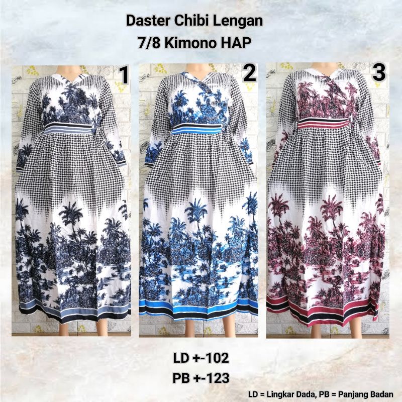 DASTER CHIBI LENGAN 7/8 KIMONO HAP DASTER MODERN KEKINIAN BUSUI FRIENDLY ADEM BU TEJO KIWI + VIEW + SRGN