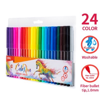 

Spidol Warna - Felt Pen dapat dicuci 1.0mm 12/18/24 Warna EC10023