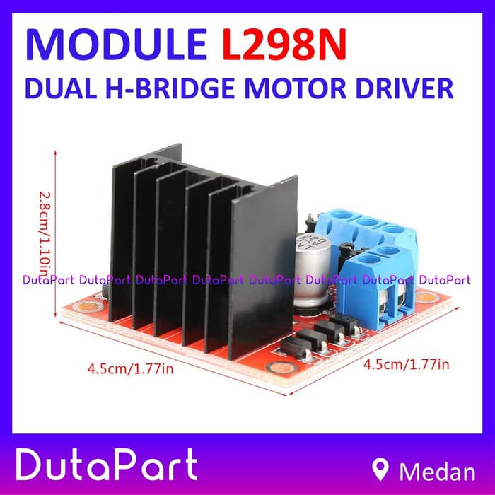 L298N Dual H Bridge DC Stepper Motor Driver Module Arduino Modul L298