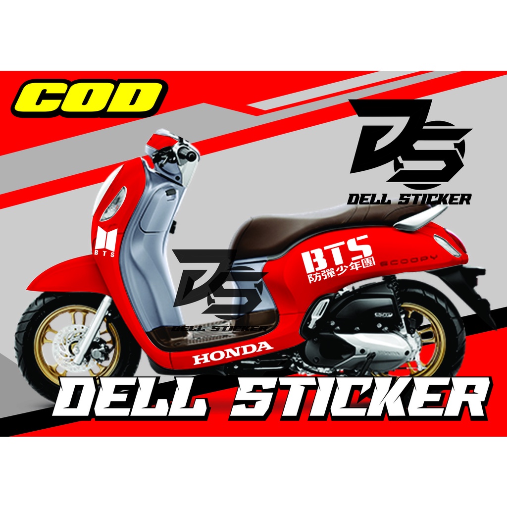 Sticker Striping Scoopy BTS KOREA Cutting Sticker Stiker Motor Scoopy Terbaru