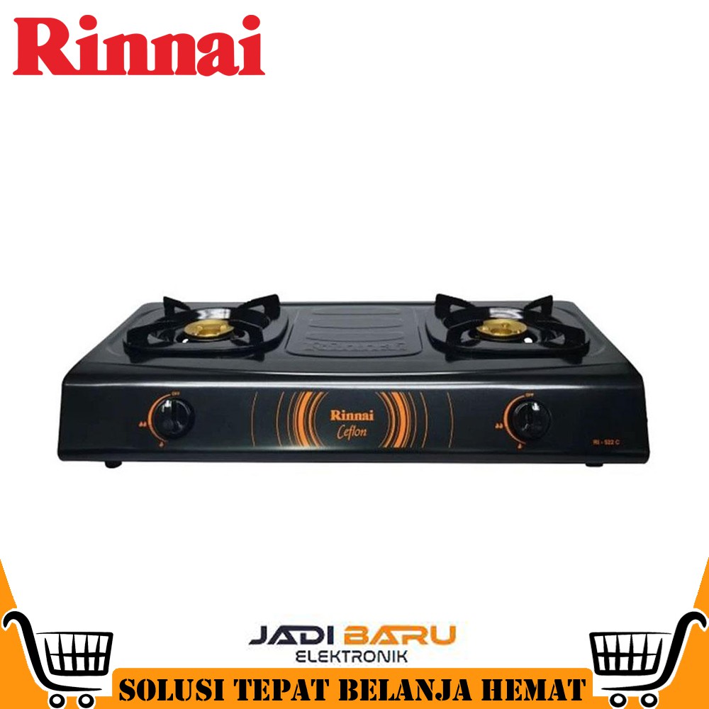 (READY COD) KOMPOR GAS RINNAI RI 522C / RI522C / RI 522 C [2 TUNGKU] (GARANSI RESMI) 100% ORI