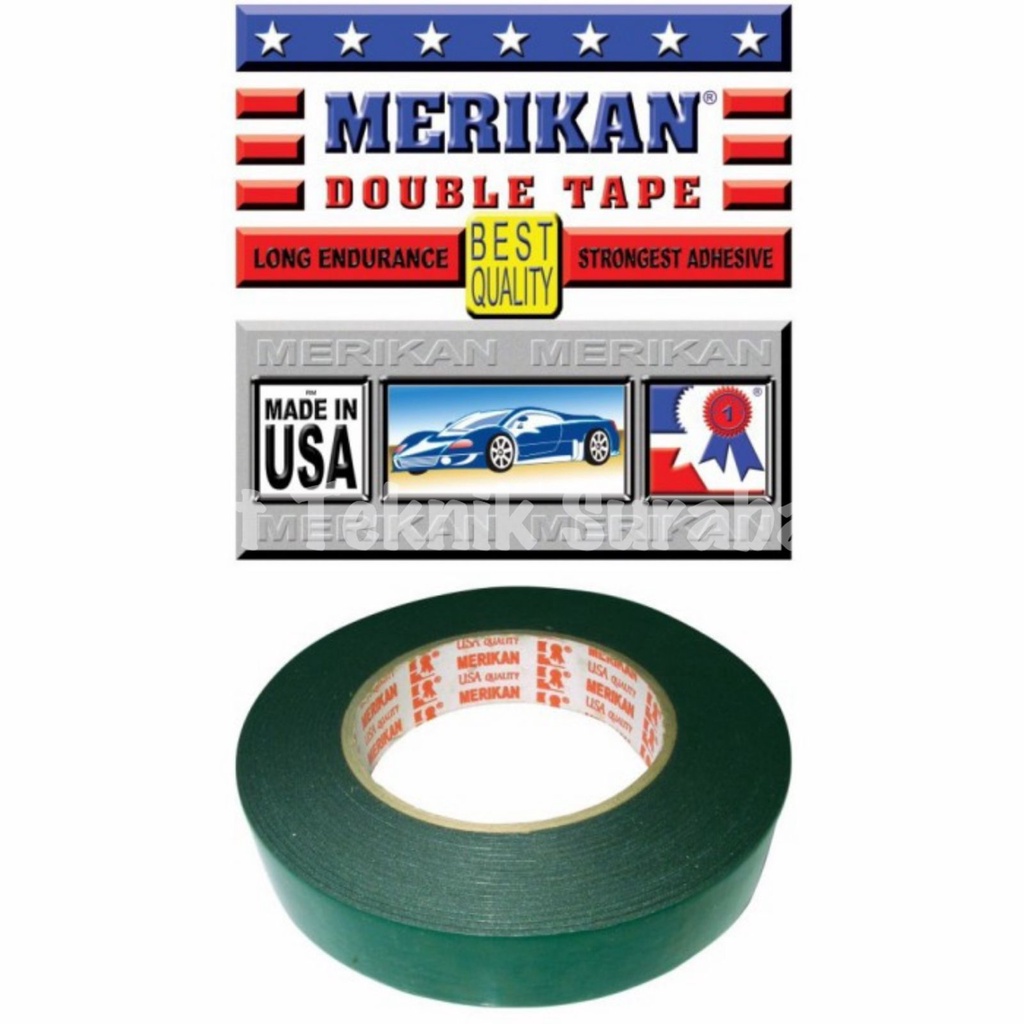 

DOUBLE TAPE MERIKAN HIJAU PE SEMI FOAM BUSA 24 MM 5 METER SELOTIP SEAL PEREKAT SOLASI ISOLASI DOBEL DUA SISI SIDE BOLAK BALEK TIMBAL BALIK