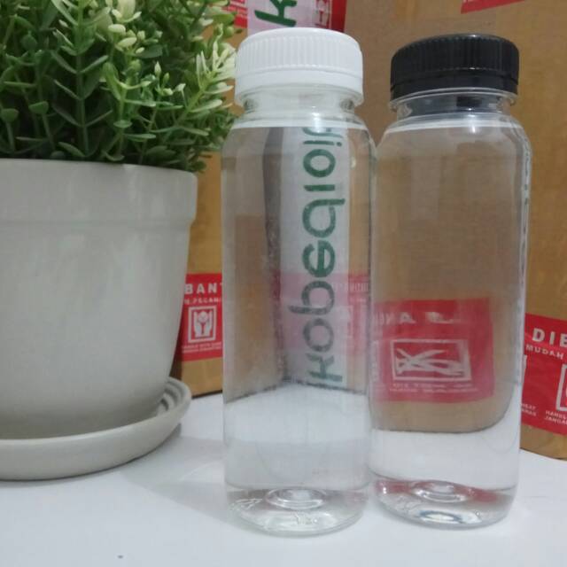 Botol Plastik 250 ml Botol Kale Murah - Botol Minuman. Tutup Wideneck [Grab/Gosend]