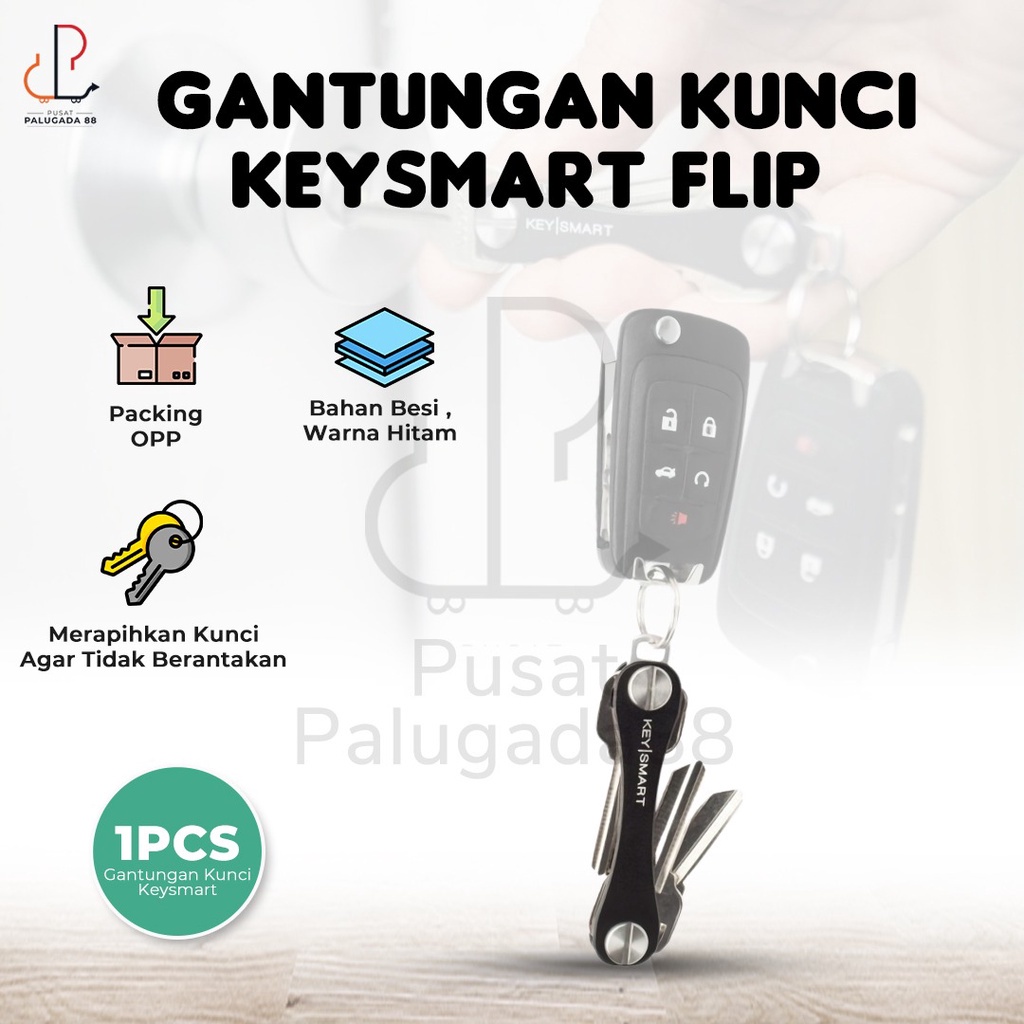 KeySmart Keychain Swiss army Key Holder Organizer EDC gantungan kunci FLIP SMART KEY