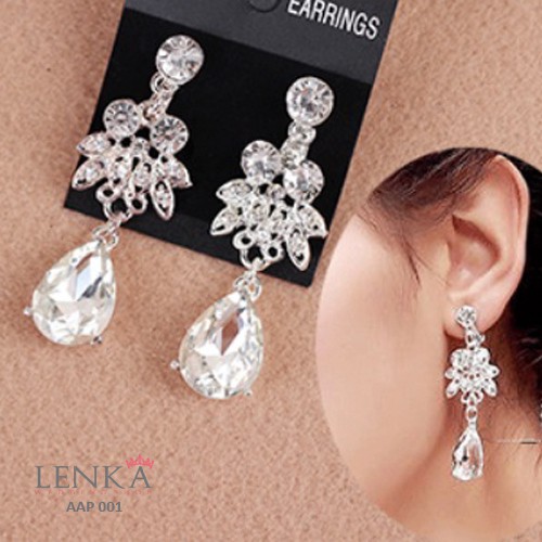 [PALING LARIS] ANTING ANTING PESTA PENGANTIN TEARDROP SILVER PREMIUM AAP001