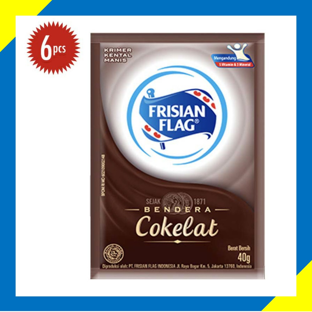 

Susu kental Manis Cokelat 40Gram Bendera isi 6 Pcs