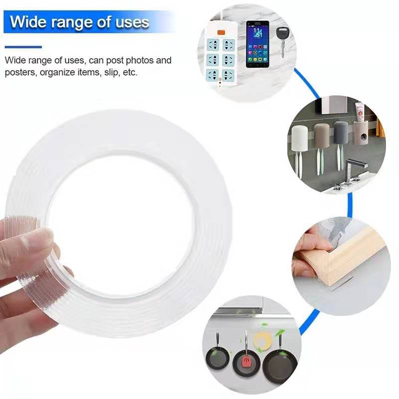 Multifunctional Strongly Sticky Double-Sided Adhesive Nano Tape Traceless Washable Removable Tapes Indoor Outdoor Gel