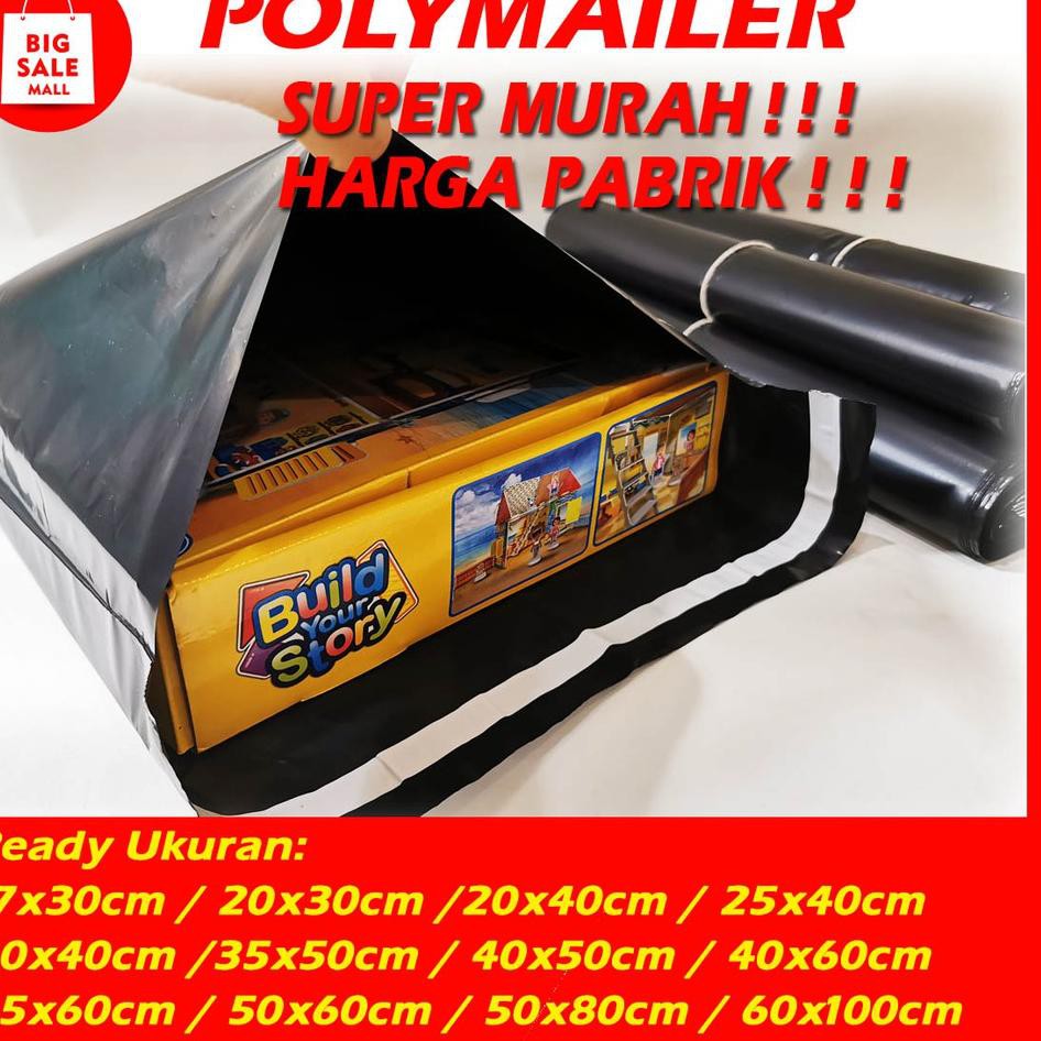 

J24L Polymailer 40×60cm isi100pcs Extra Tebal 50 Mic Hitam Amplop bag Plik Packing Best Product
