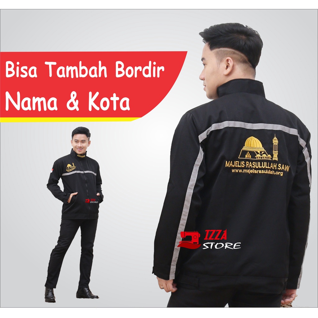 (BISA COD) JAKET MAJLIS MR MASJID+ BORDIR NAMA | JAKET MAJELIS RASULLULAH SAW BISATAMBAH BORDIR NAMA&amp; KOTA