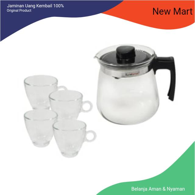 Krishome Teko Set Cangkir/Teko Teh/Teko Kopi/Gelas/Cangkir