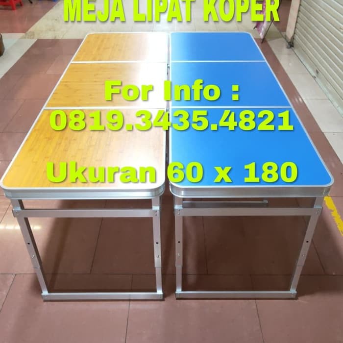 Meja Lipat Koper HPL Ukuran 60x180cm Meja Lipat Portable  Meja