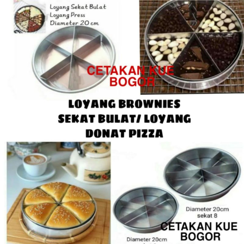 Loyang Brownies Sekat Bulat/Loyang brownies pizza/ Loyang Sekat Bulat