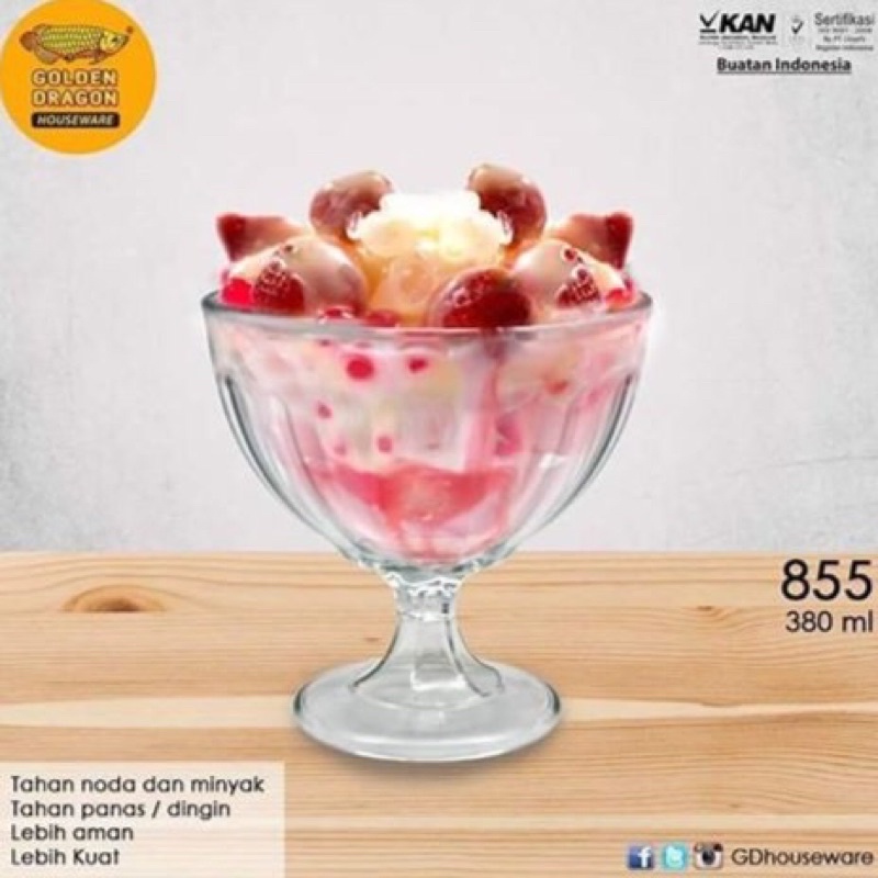6 Pcs Gelas Melamin Bening Gelas Es Teler Golden Dragon