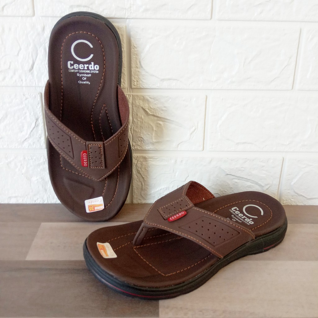 Sandal Jepit Cowok 33 - 37 Casual Anak Laki Remaja Tanggung Ceerdo Bahan Kulit Sintetis