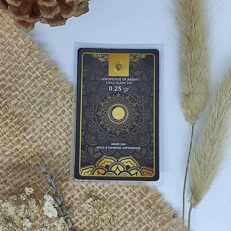 MiniGold Antam 0.25 gram Koin Emas Mini Murni 24 Karat Logam Mulia Resmi