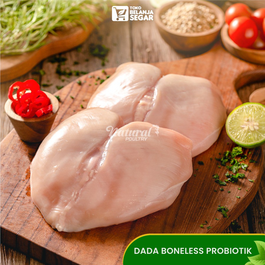 

Dada Boneless (fillet) Daging Ayam Potong Negri Probiotik (500 gram) - Natural Poultry