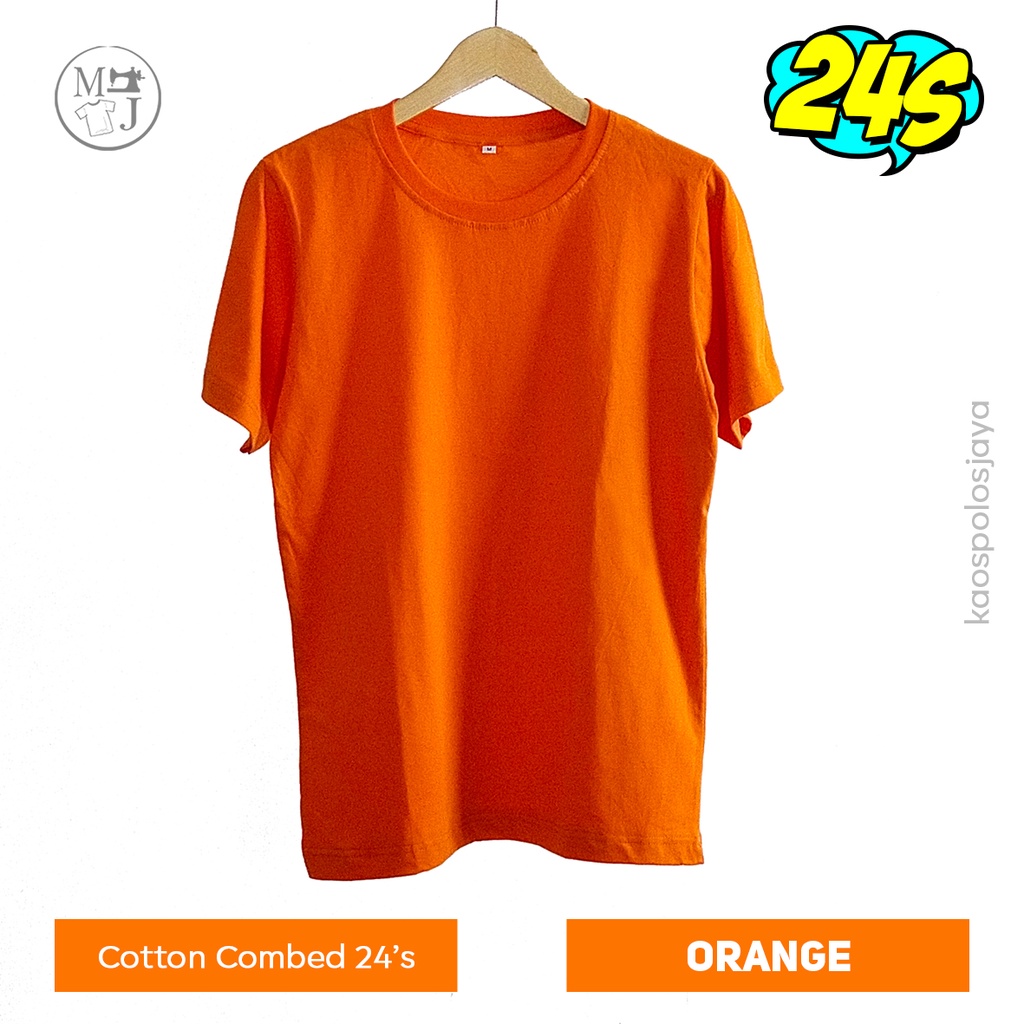 Kaos Polos Orange / Kaos Oblong Unisex / Kaos Cotton Combed 24s